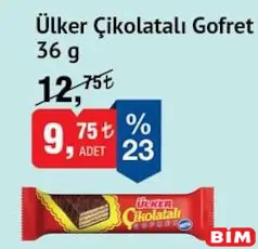 ÜLKER ÇİKOLATALI GOFRET 36 G
